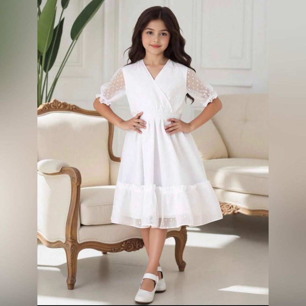 Shein Girls White Summer Dress size 11-12 new no tags